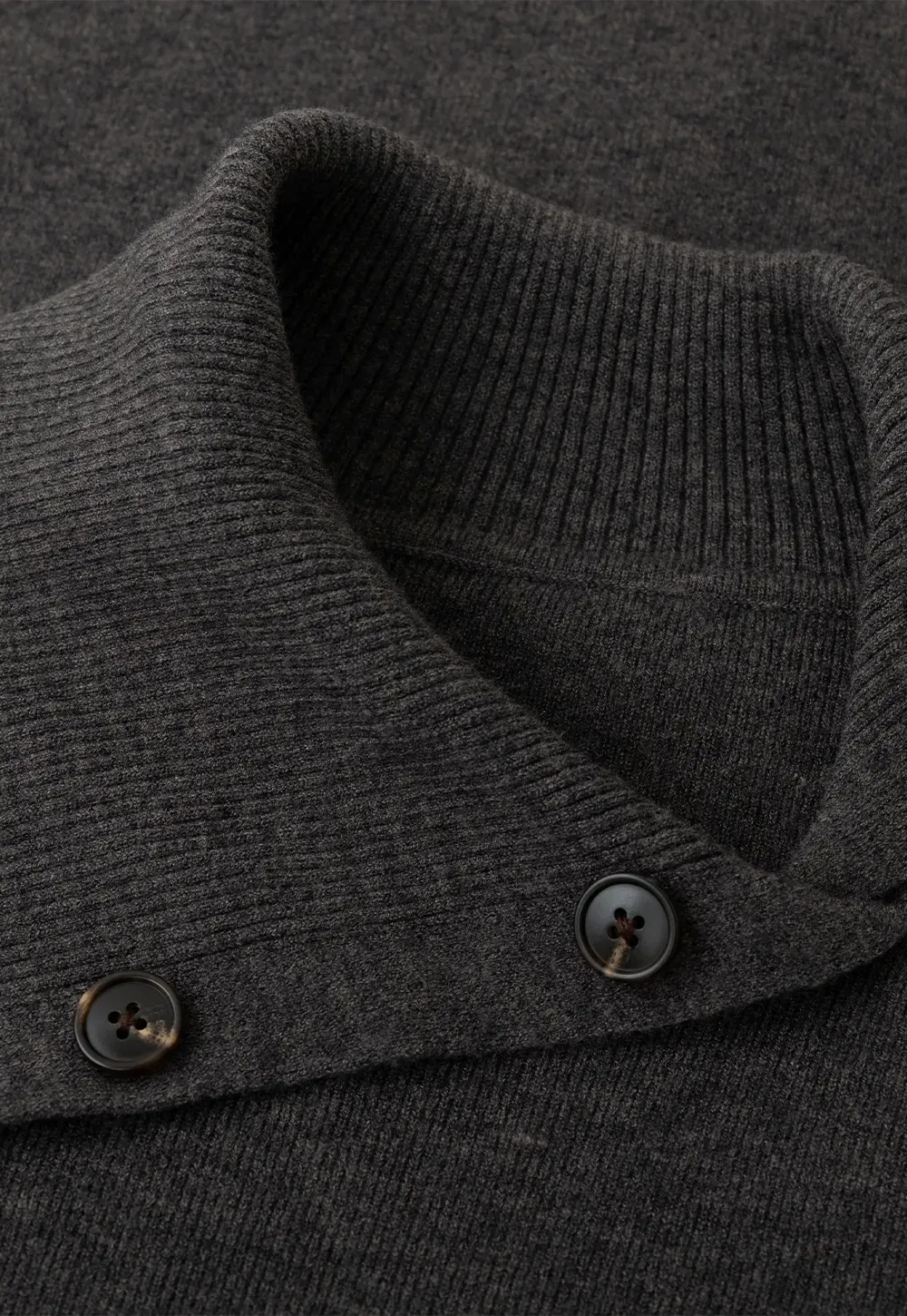 Asymmetrical Collar Wool Knit Sweater