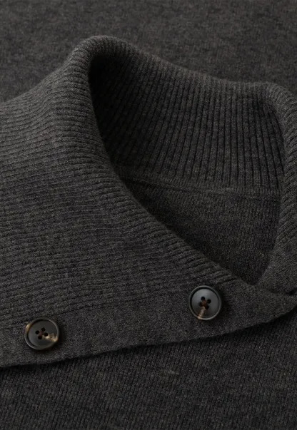 Asymmetrical Collar Wool Knit Sweater