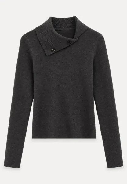 Asymmetrical Collar Wool Knit Sweater