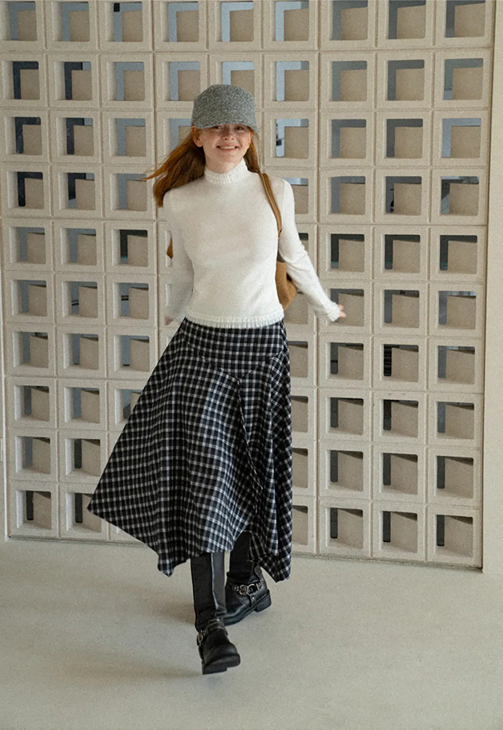 High Neck Ribbed Knit Woolen Sweater