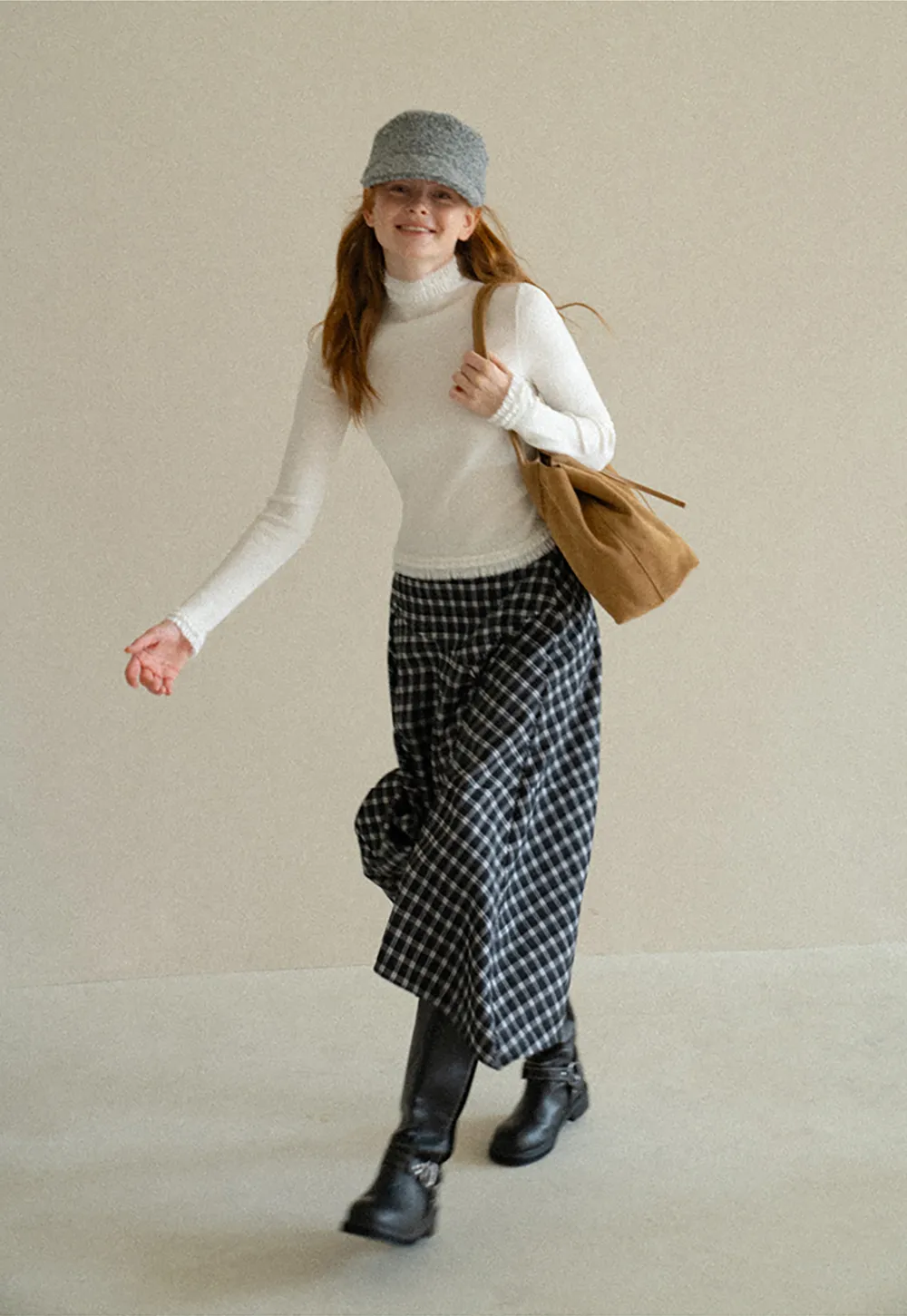 High Neck Ribbed Knit Woolen Sweater