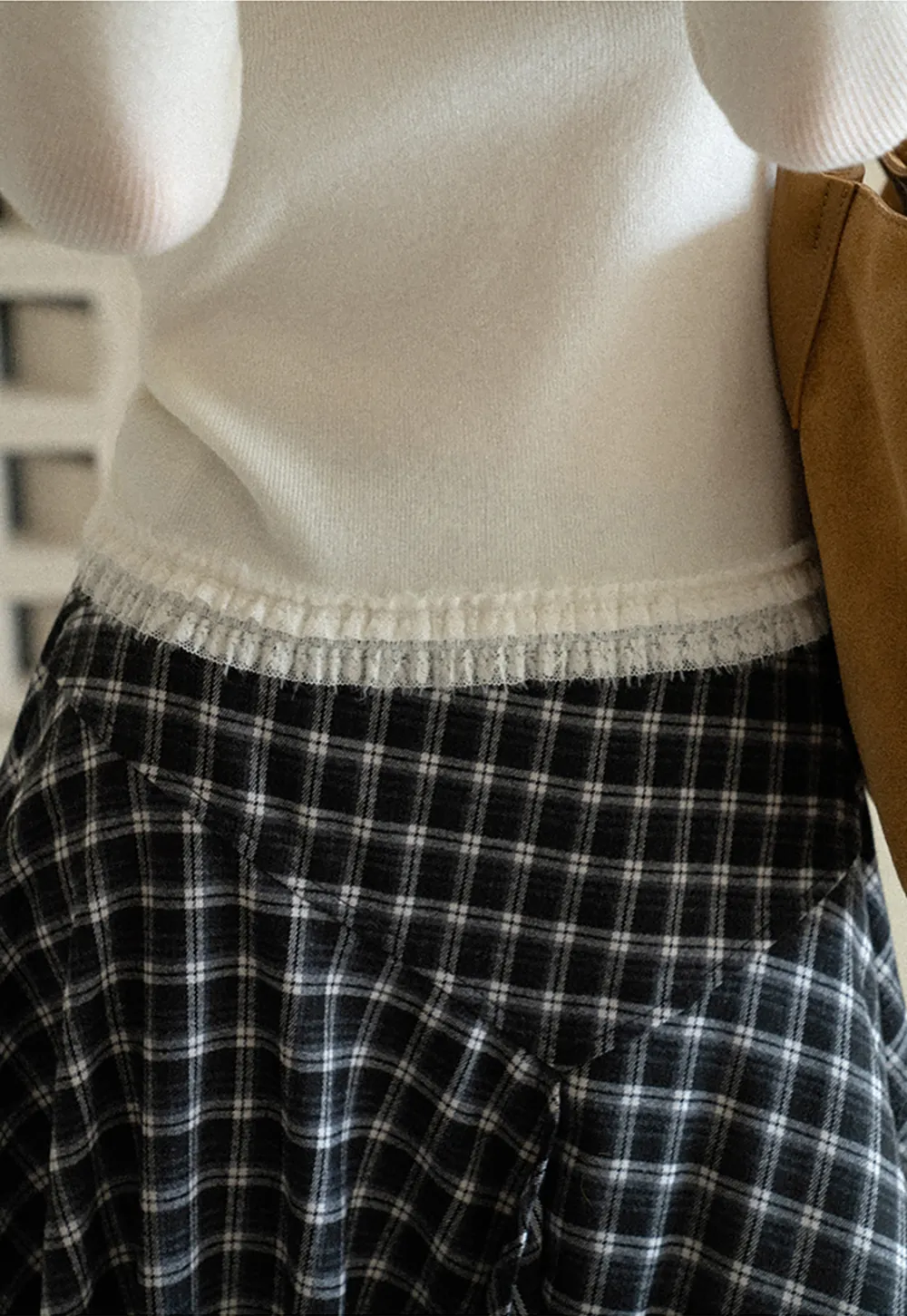 High Neck Ribbed Knit Woolen Sweater
