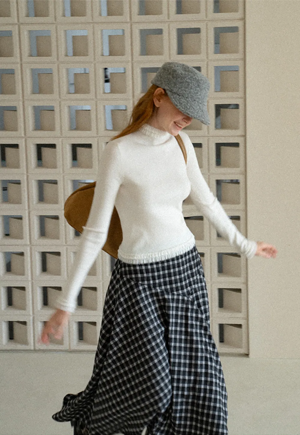 High Neck Ribbed Knit Woolen Sweater