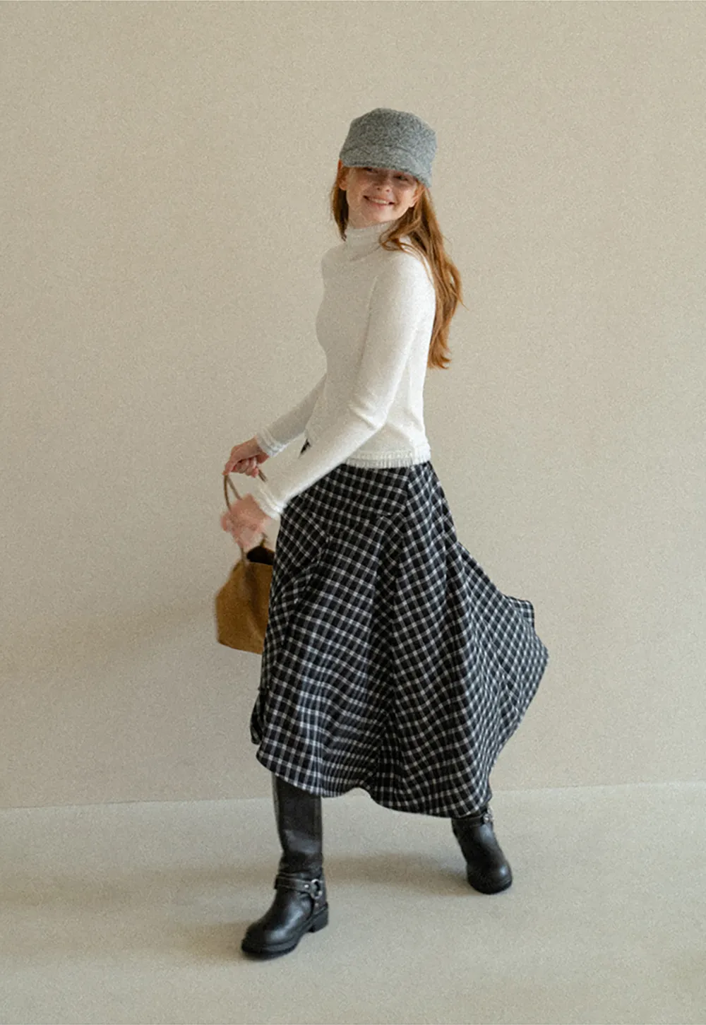 High Neck Ribbed Knit Woolen Sweater