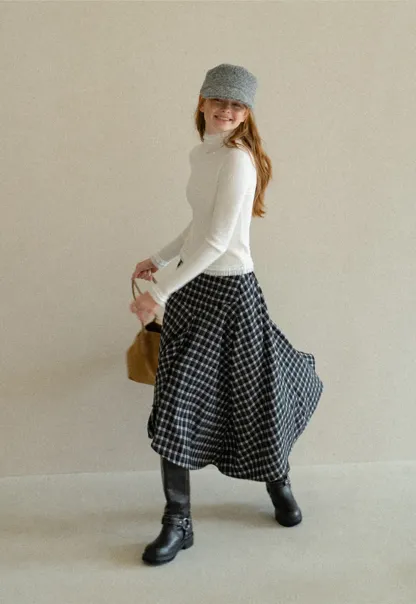 High Neck Ribbed Knit Woolen Sweater