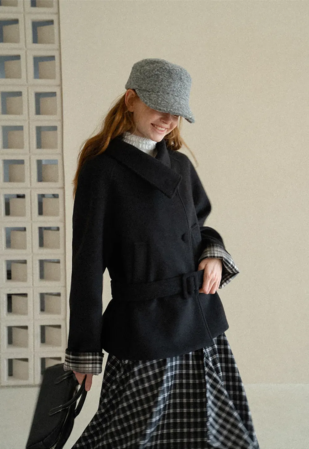 High Neck Ribbed Knit Woolen Sweater