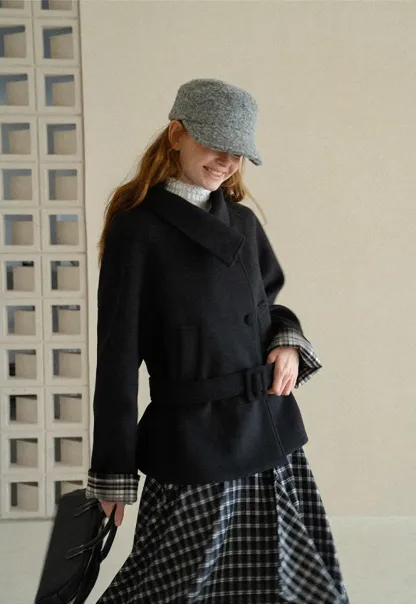 High Neck Ribbed Knit Woolen Sweater