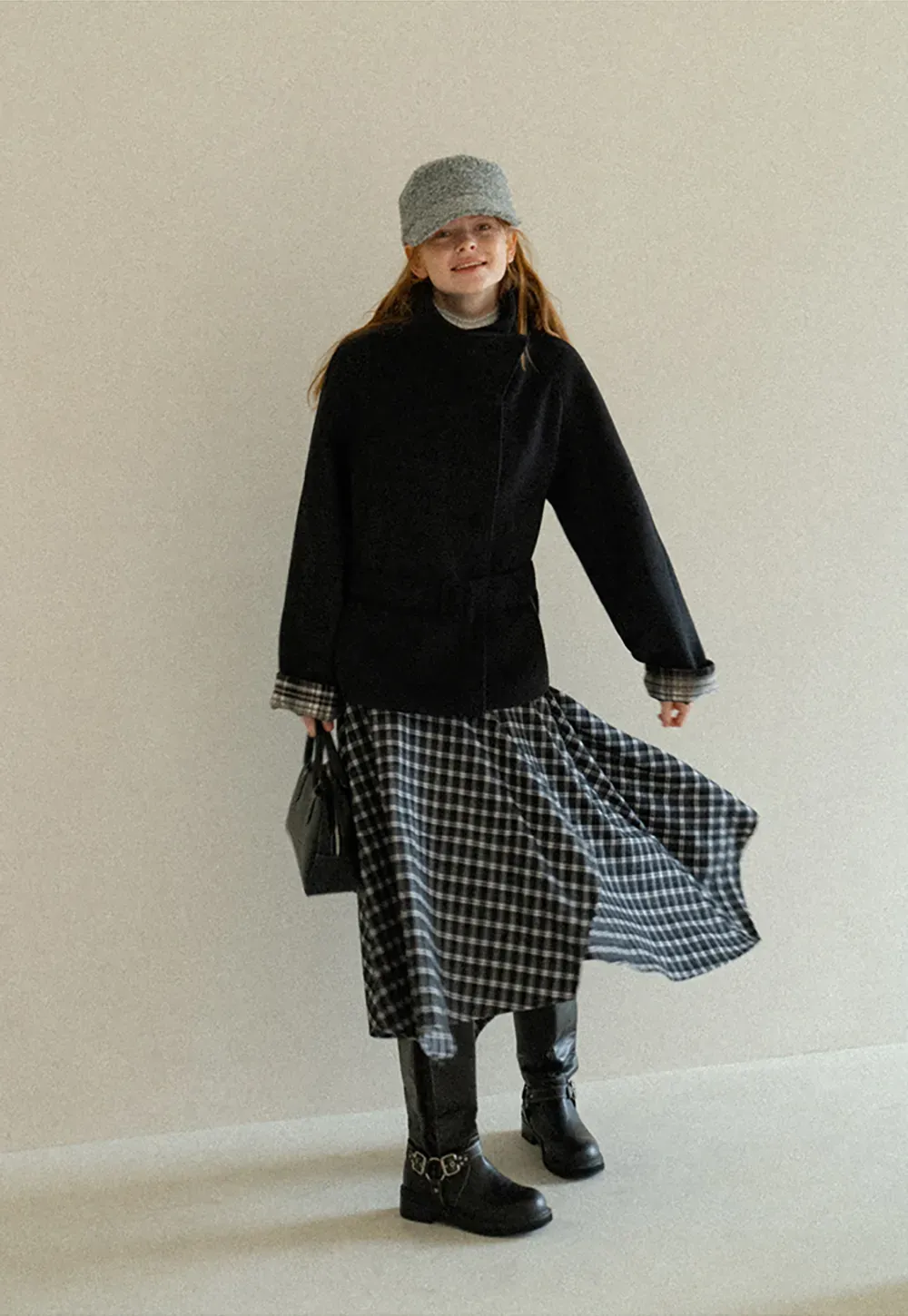 High Neck Ribbed Knit Woolen Sweater