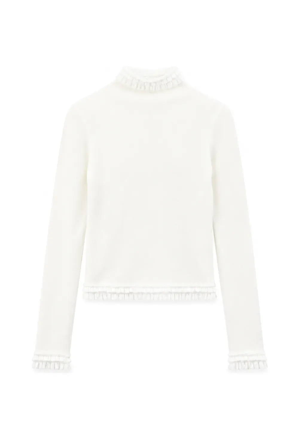 High Neck Ribbed Knit Woolen Sweater