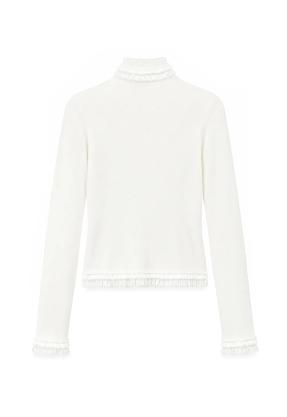 High Neck Ribbed Knit Woolen Sweater