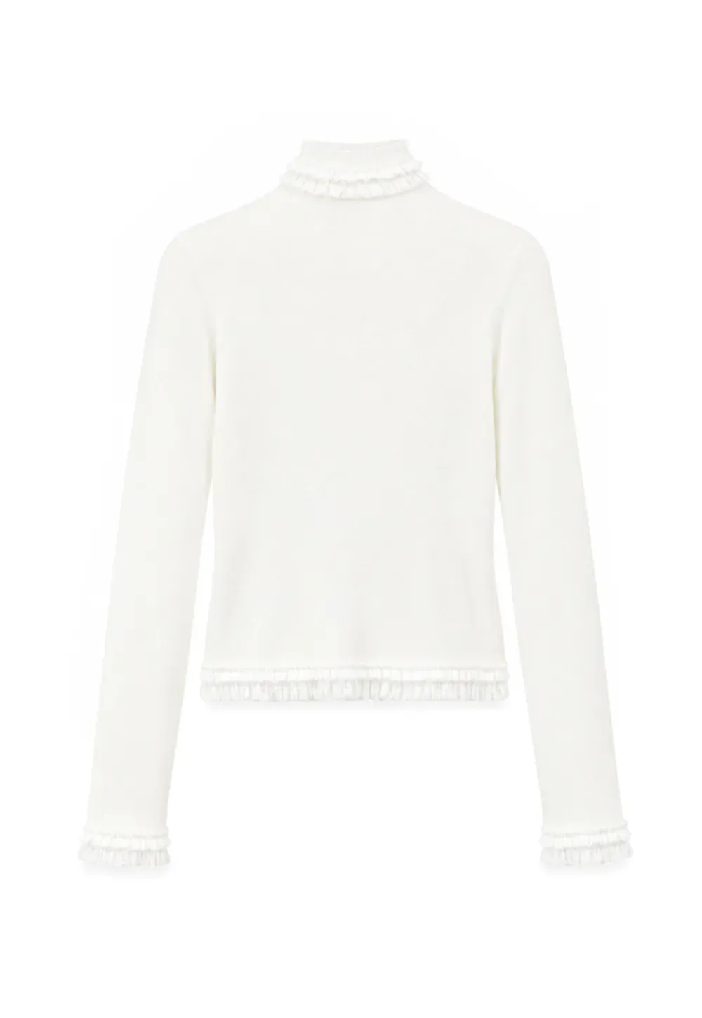 High Neck Ribbed Knit Woolen Sweater