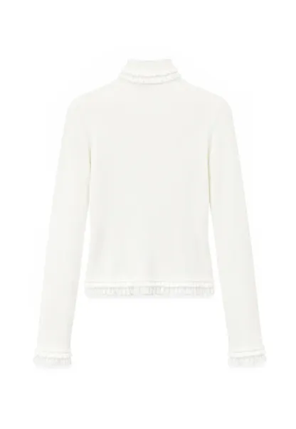 High Neck Ribbed Knit Woolen Sweater