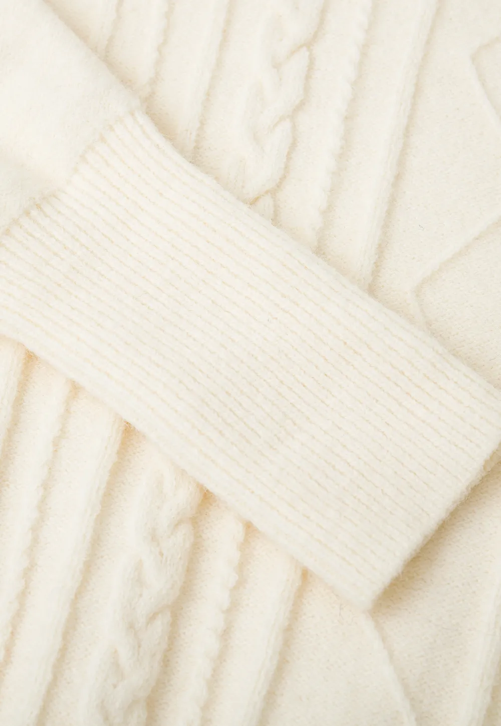 Cable Knit Collared Long Sleeve Woolen Knit Sweater