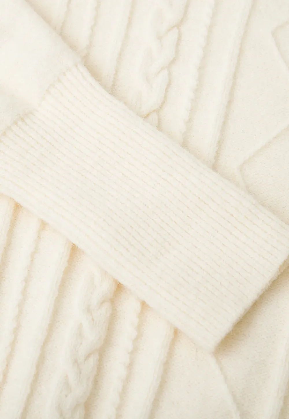 Cable Knit Collared Long Sleeve Woolen Knit Sweater