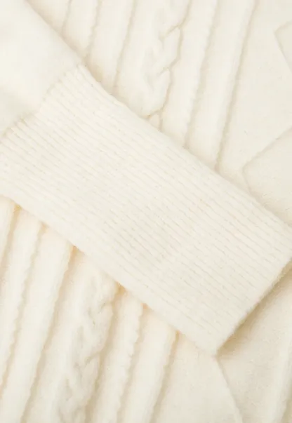 Cable Knit Collared Long Sleeve Woolen Knit Sweater