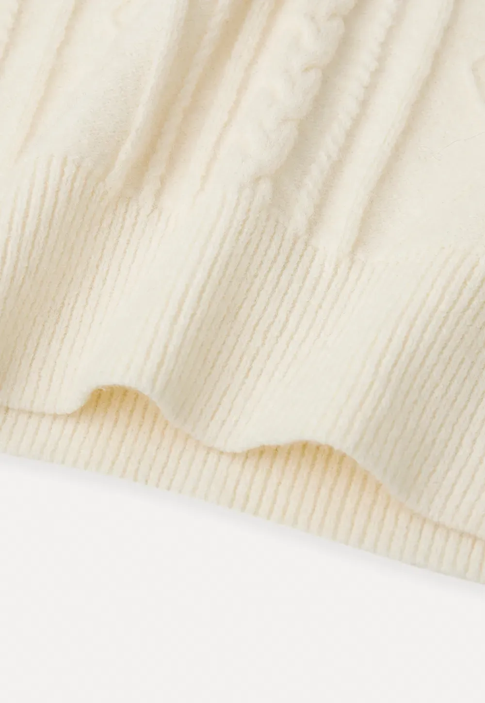 Cable Knit Collared Long Sleeve Woolen Knit Sweater
