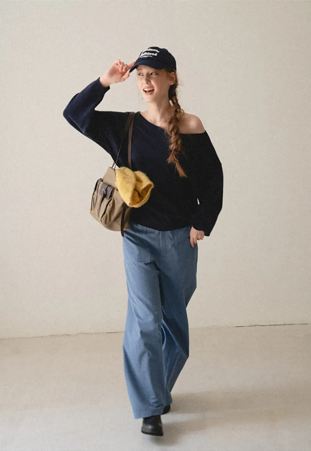 Off Shoulder Asymmetrical Knit Sweater