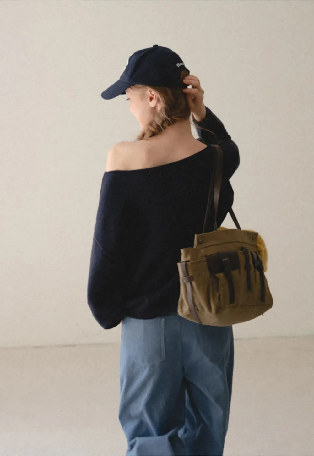 Off Shoulder Asymmetrical Knit Sweater
