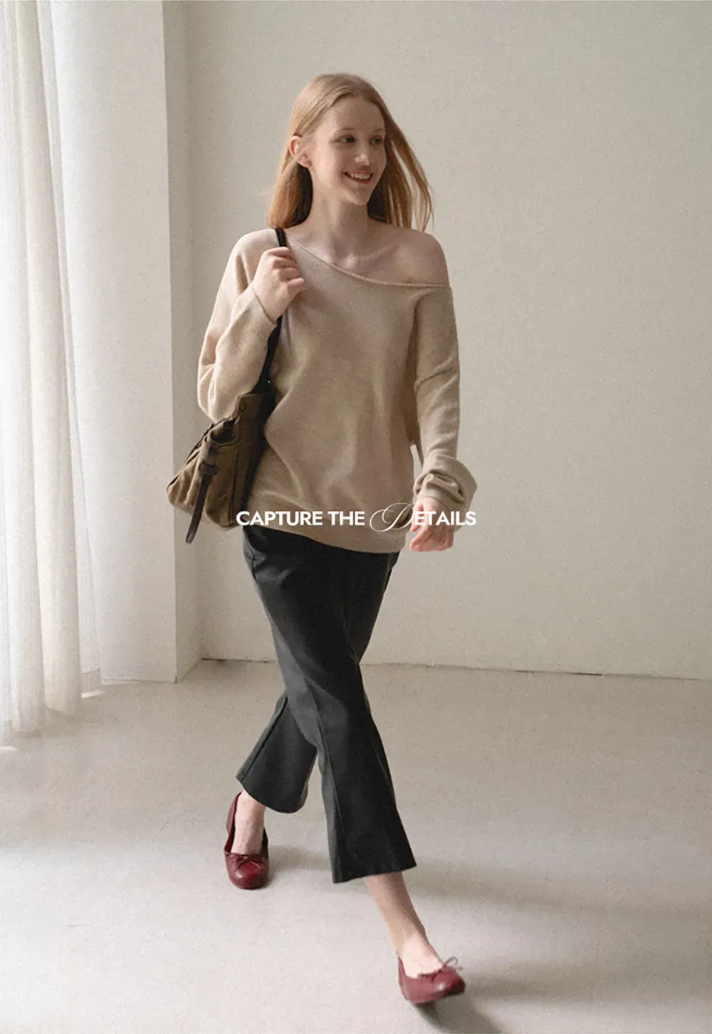 Off Shoulder Asymmetrical Knit Sweater