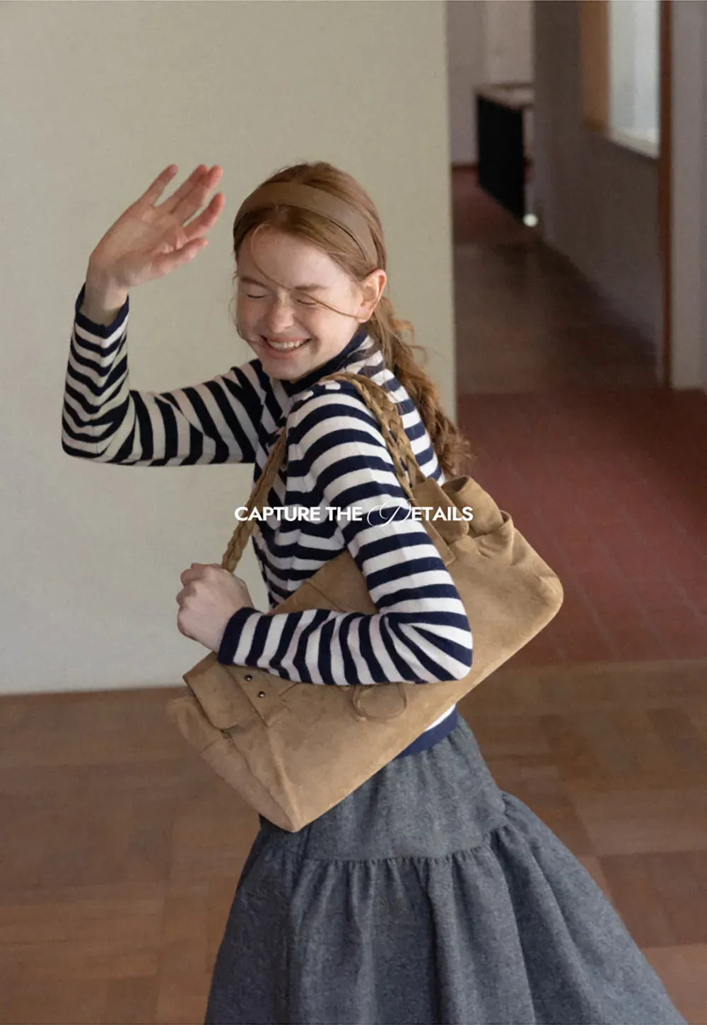 Striped Ribbed Knit Cardigan with Stand Collar