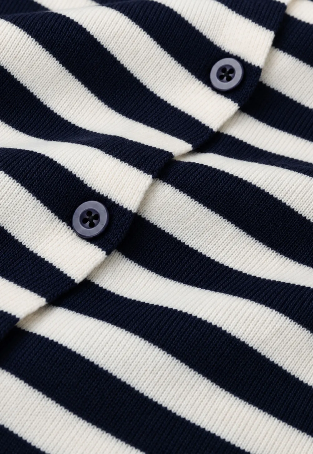 Striped Ribbed Knit Cardigan with Stand Collar