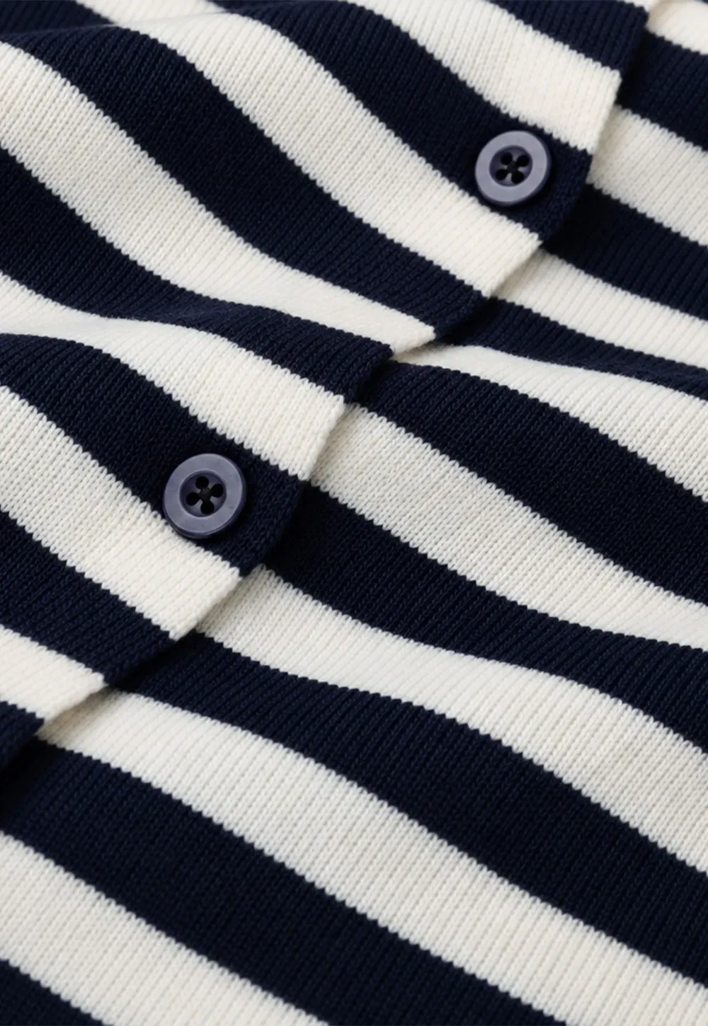 Striped Ribbed Knit Cardigan with Stand Collar