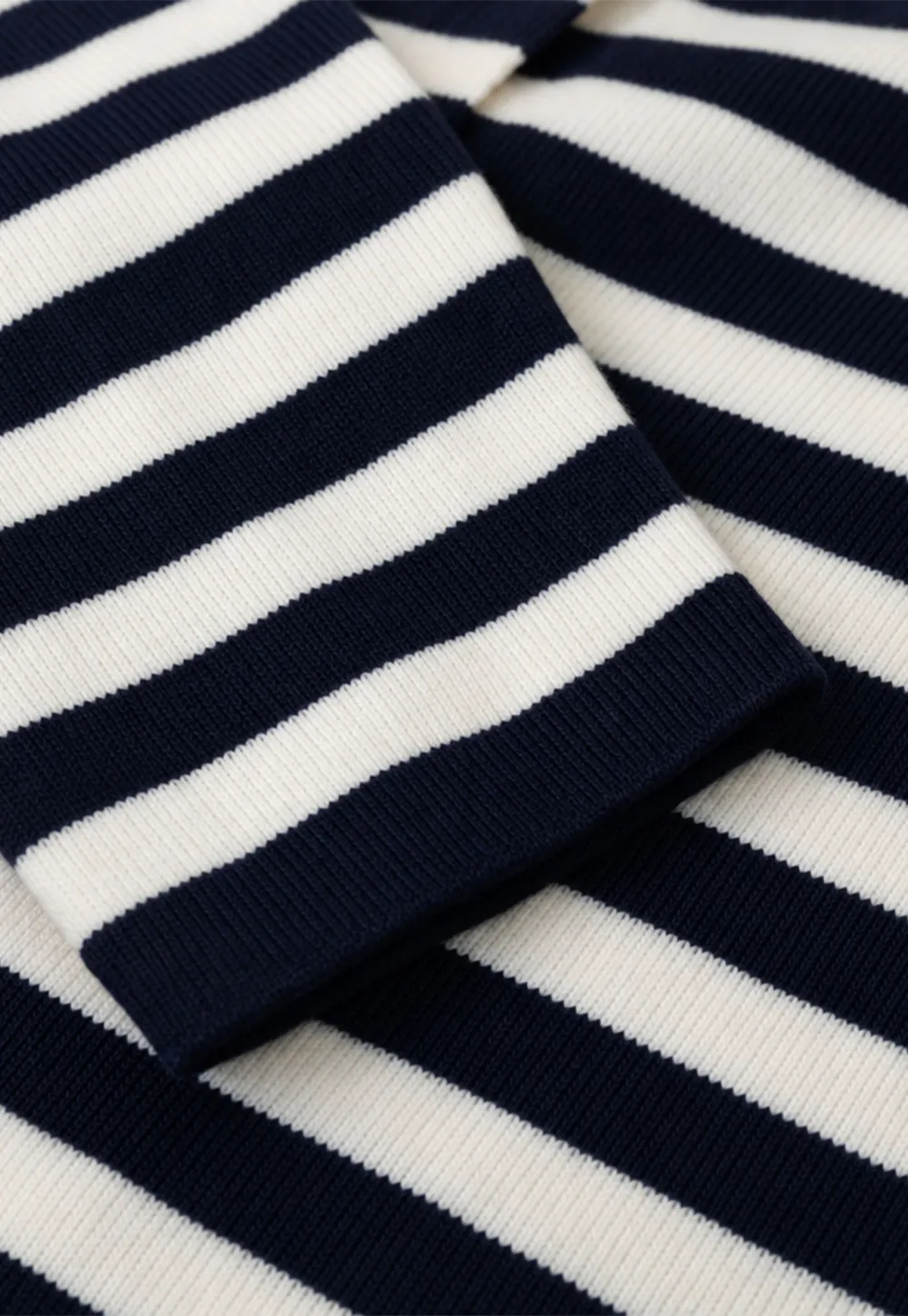 Striped Ribbed Knit Cardigan with Stand Collar
