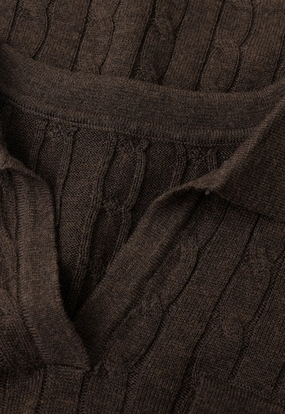 Ribbed Knit Cardigan with Collar and Patch Pockets