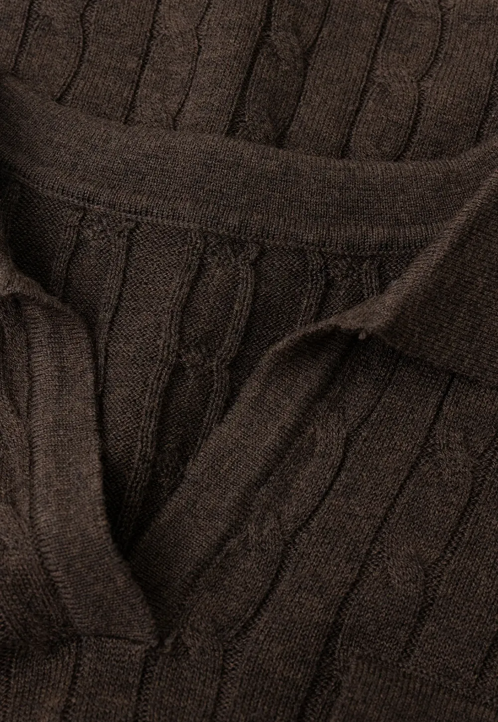 Ribbed Knit Cardigan with Collar and Patch Pockets
