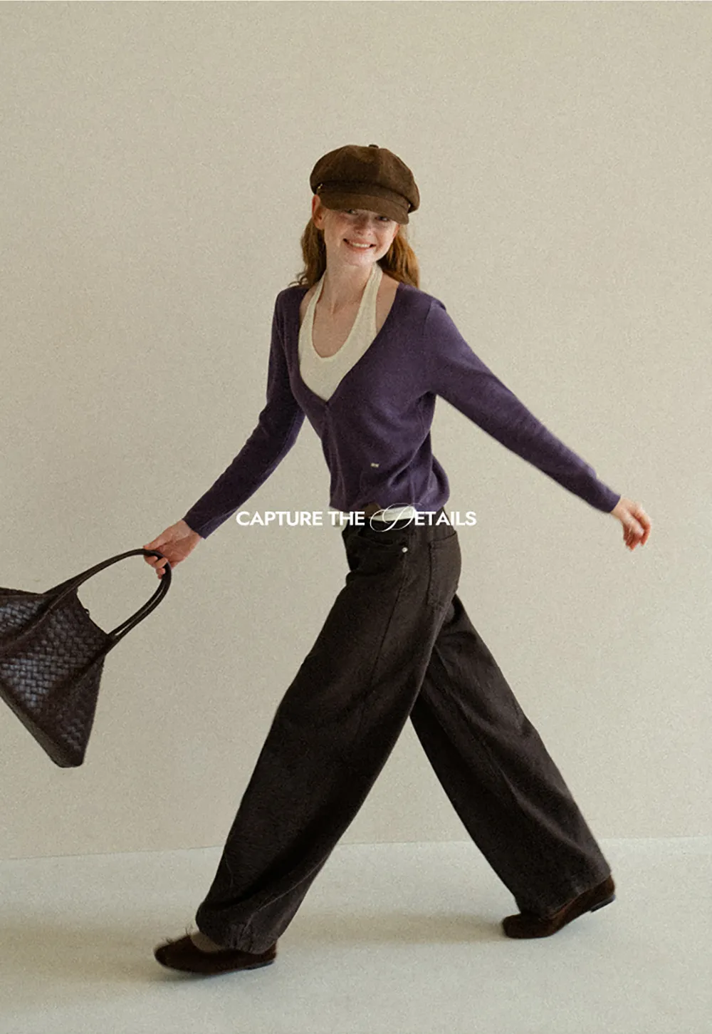 V Neck Cropped Woolen Knit Sweater