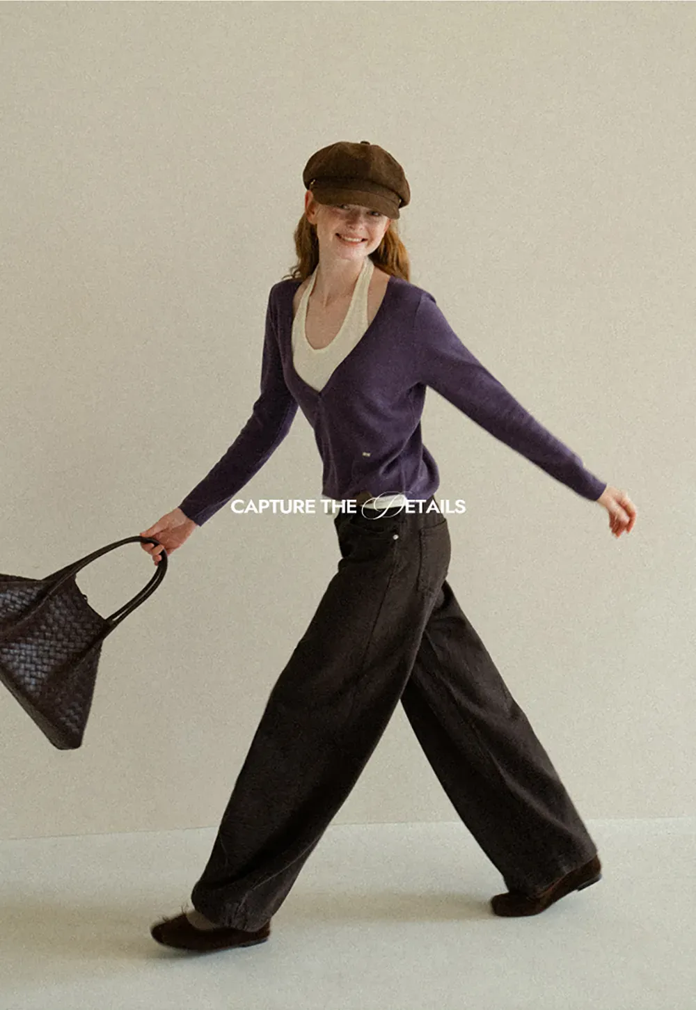 V Neck Cropped Woolen Knit Sweater