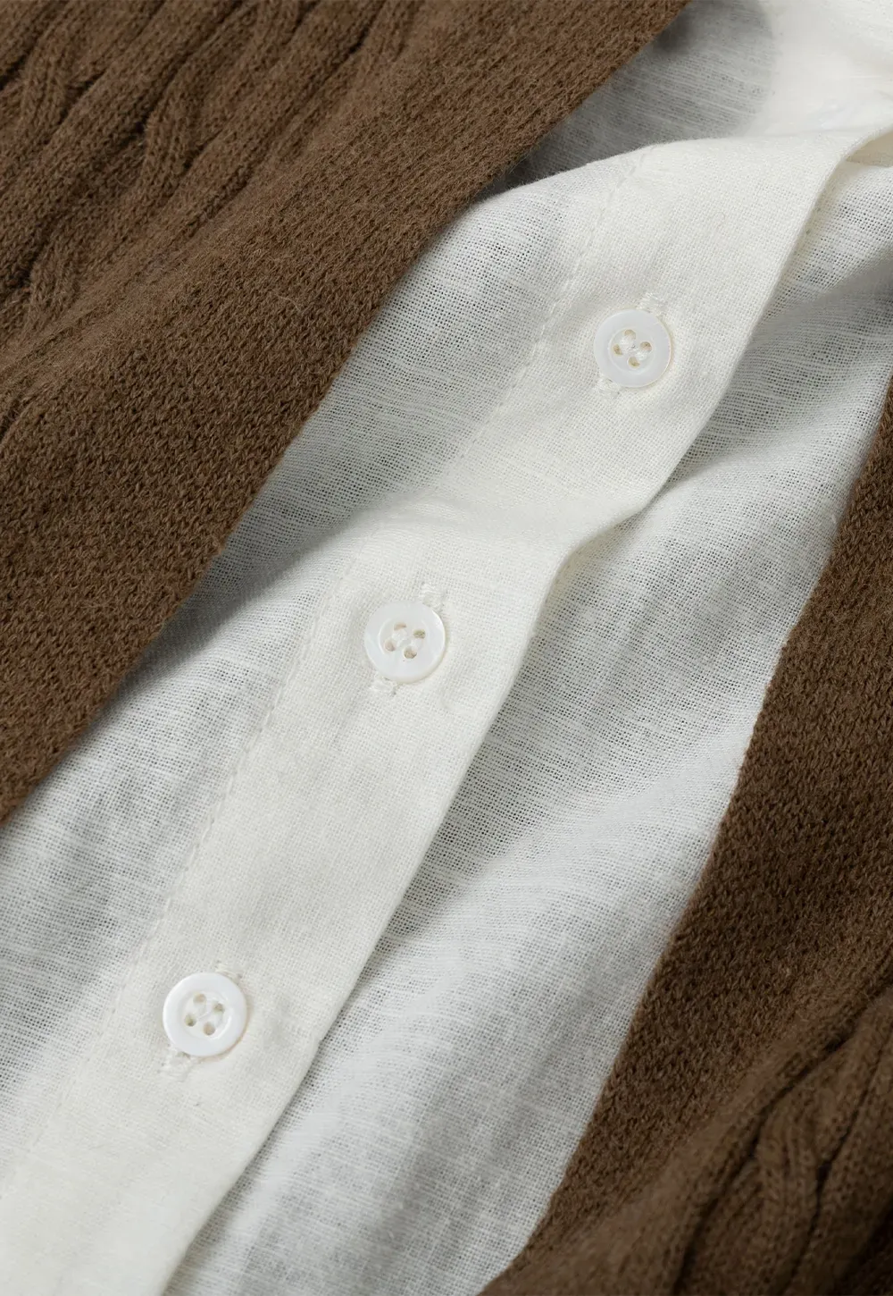 Cable Knit Cardigan with Collar Detail