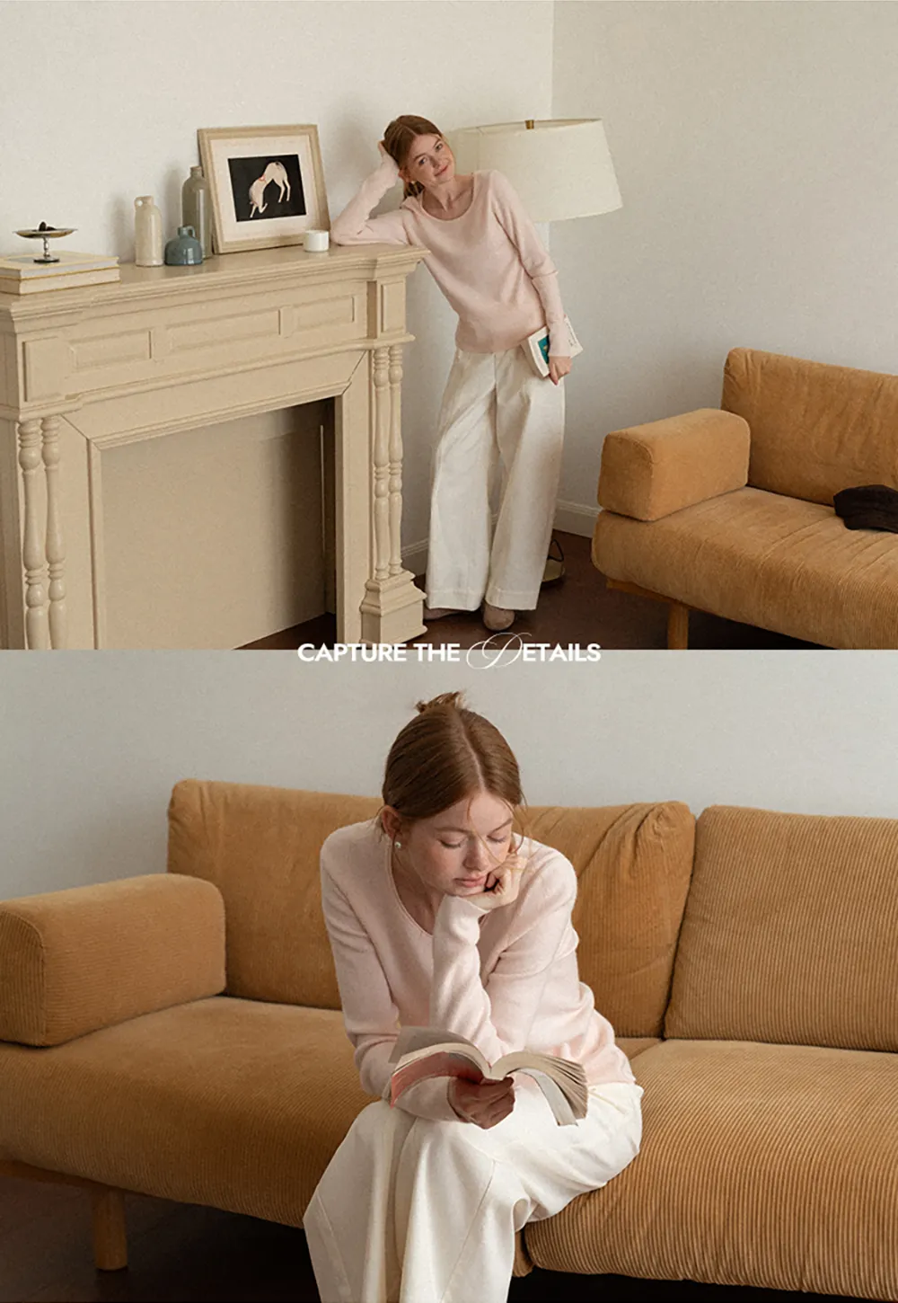 Soft Cashmere Blend Round Neck Long Sleeve Knit Sweater