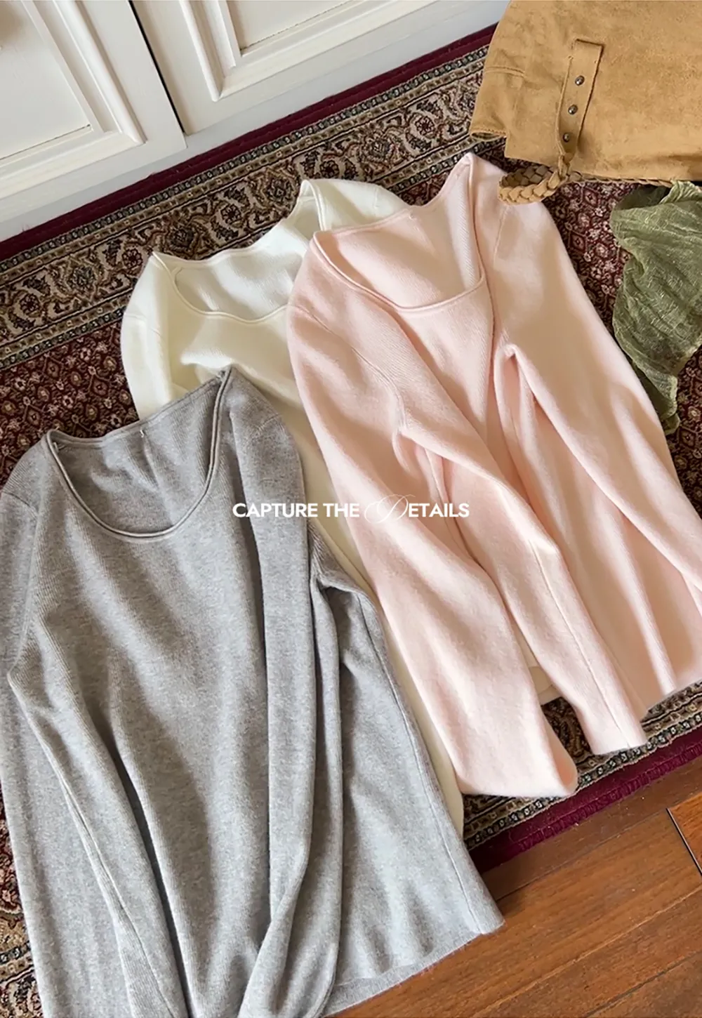 Soft Cashmere Blend Round Neck Long Sleeve Knit Sweater