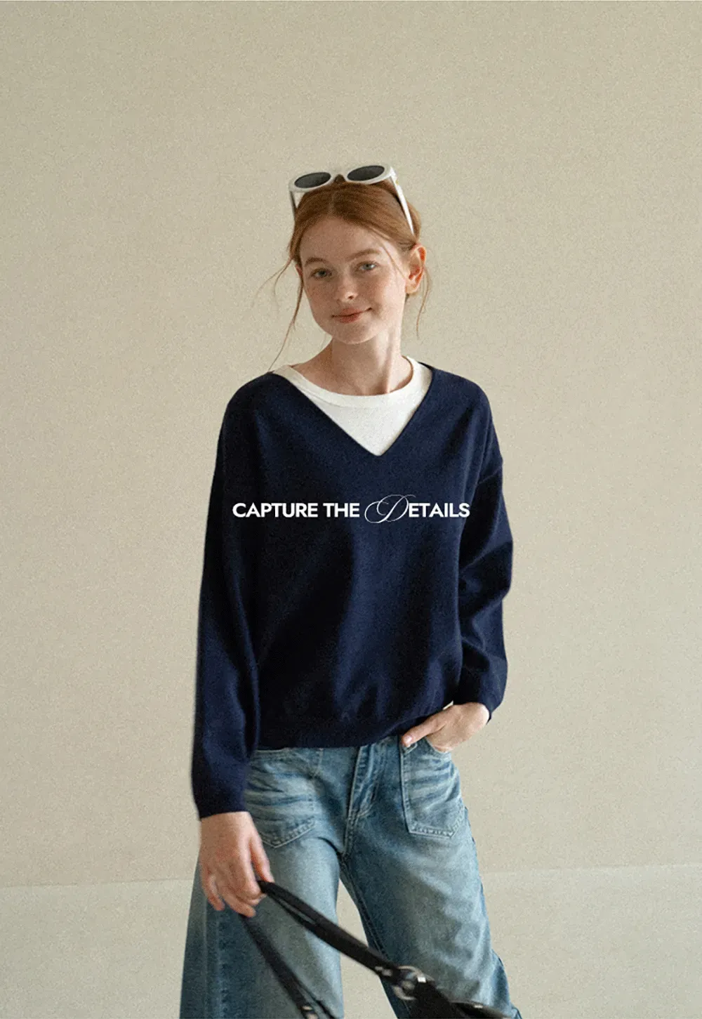 V Neck Oversized Ribbed Knit Sweater