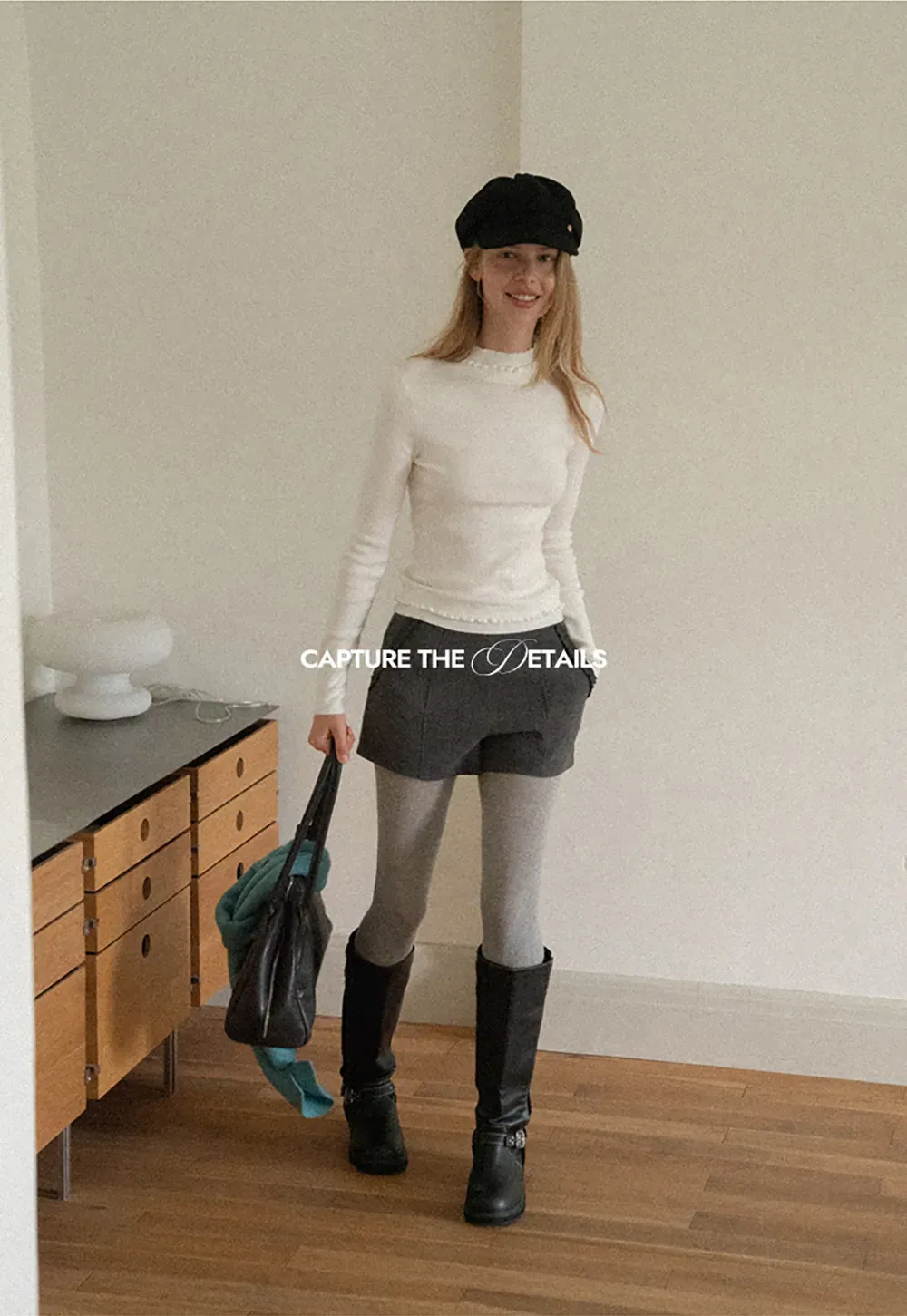 High Neck Ribbed Knit Sweater