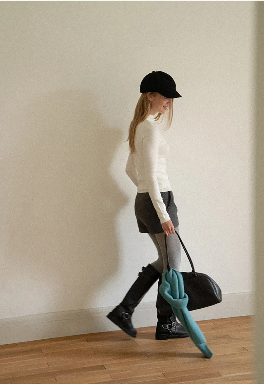 High Neck Ribbed Knit Sweater