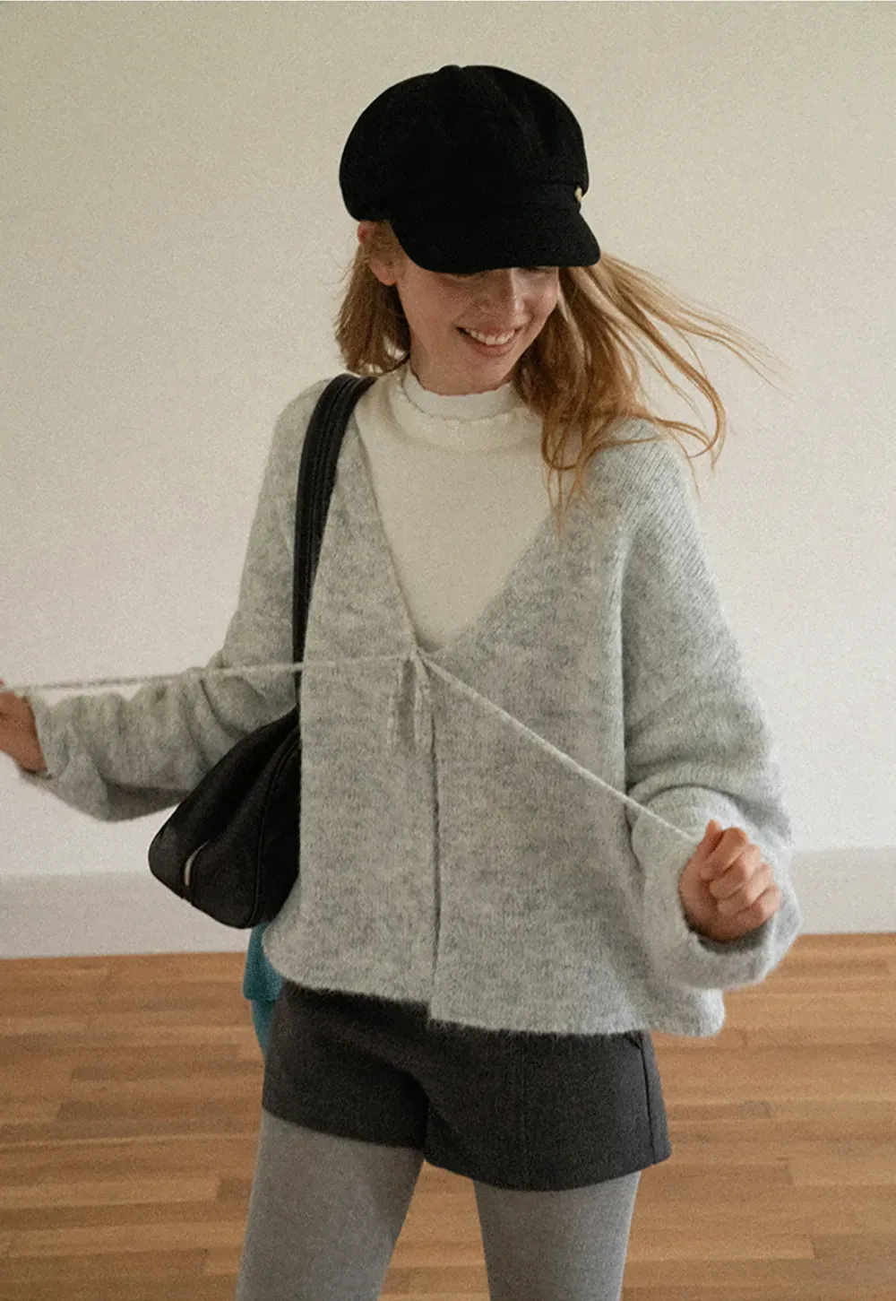 High Neck Ribbed Knit Sweater