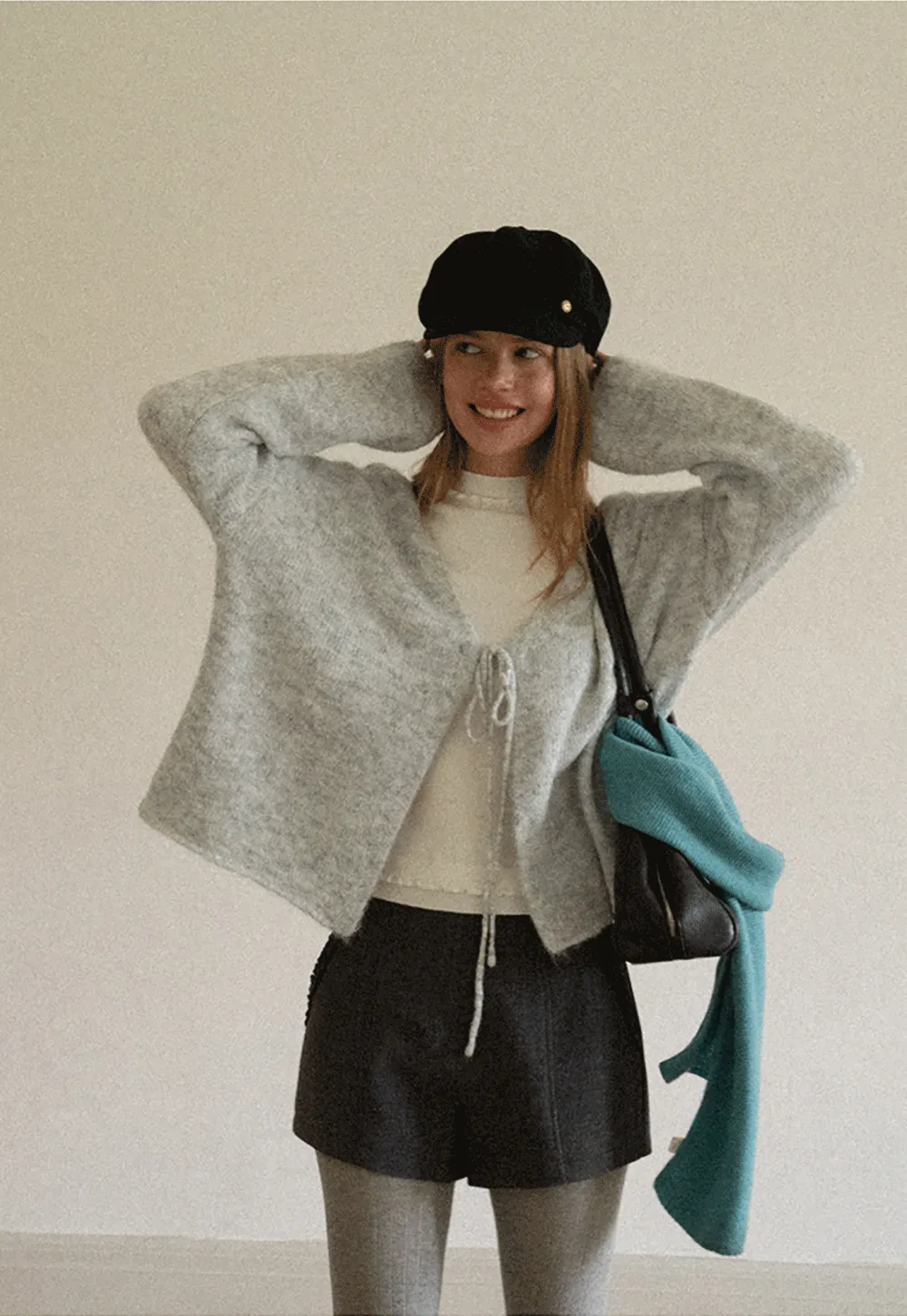 High Neck Ribbed Knit Sweater