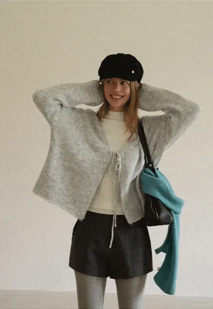 High Neck Ribbed Knit Sweater