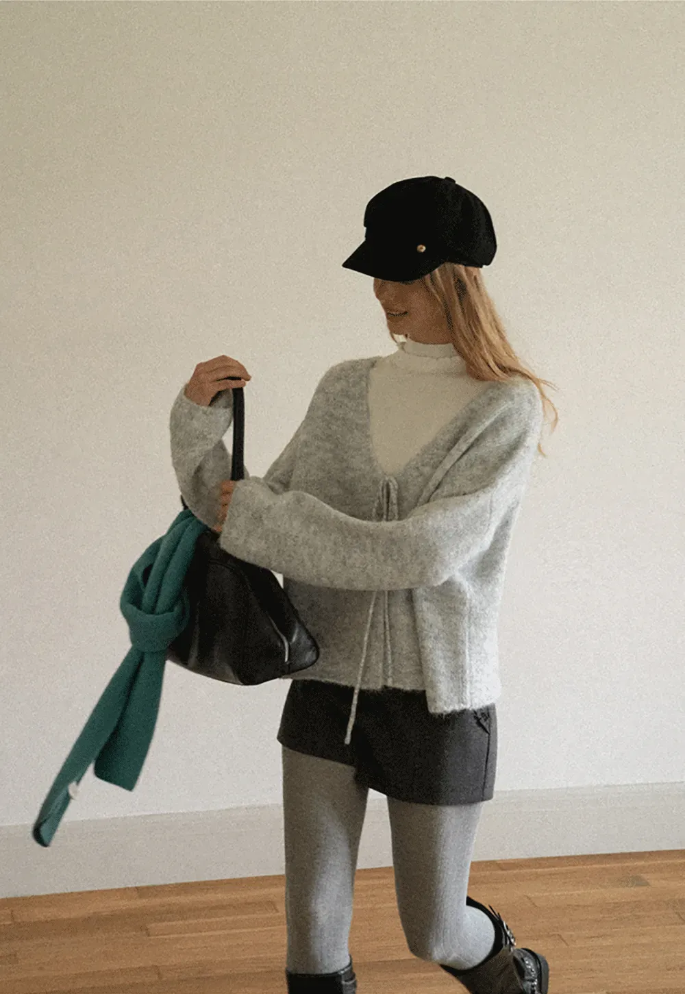 High Neck Ribbed Knit Sweater
