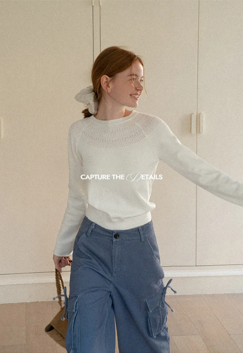 Textured Yoke Detail Woolen Knit Sweater