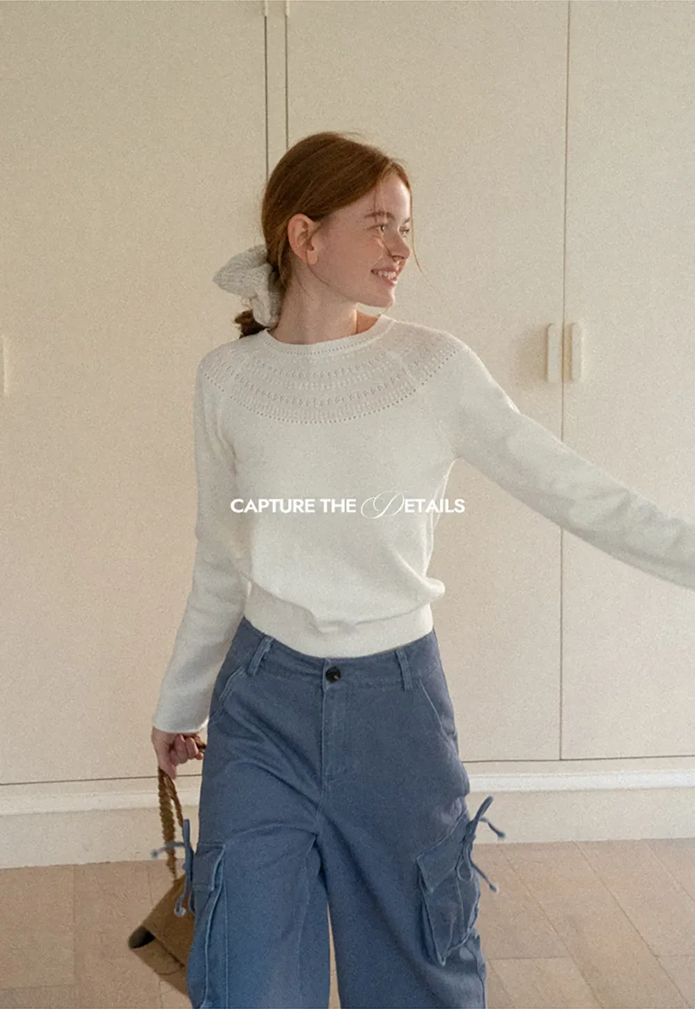 Textured Yoke Detail Woolen Knit Sweater