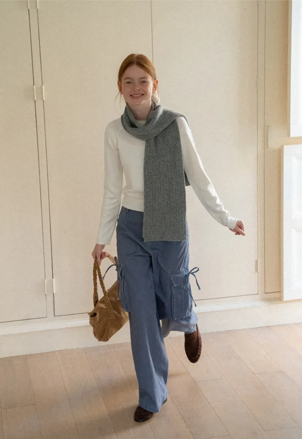 Textured Yoke Detail Woolen Knit Sweater