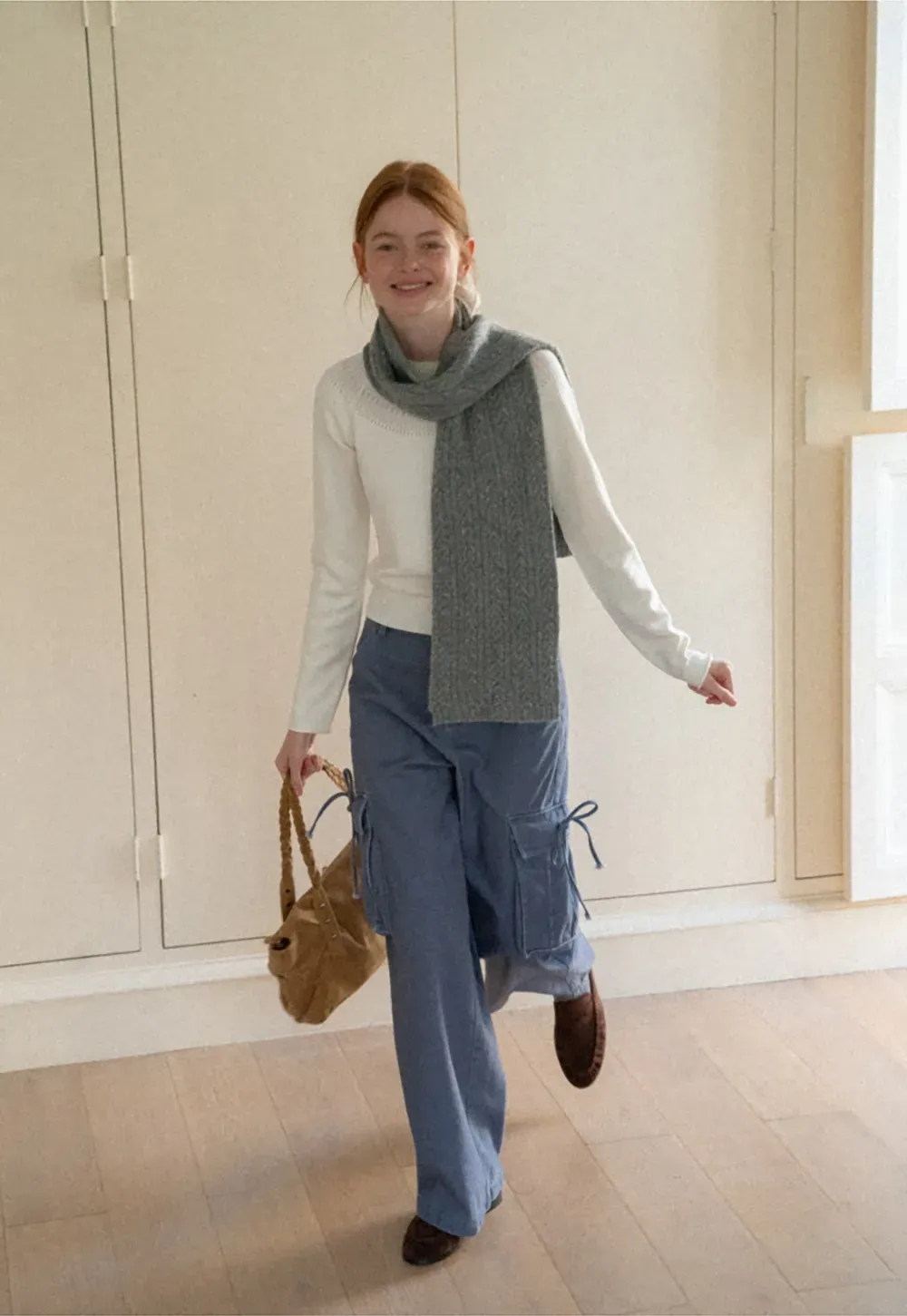 Textured Yoke Detail Woolen Knit Sweater