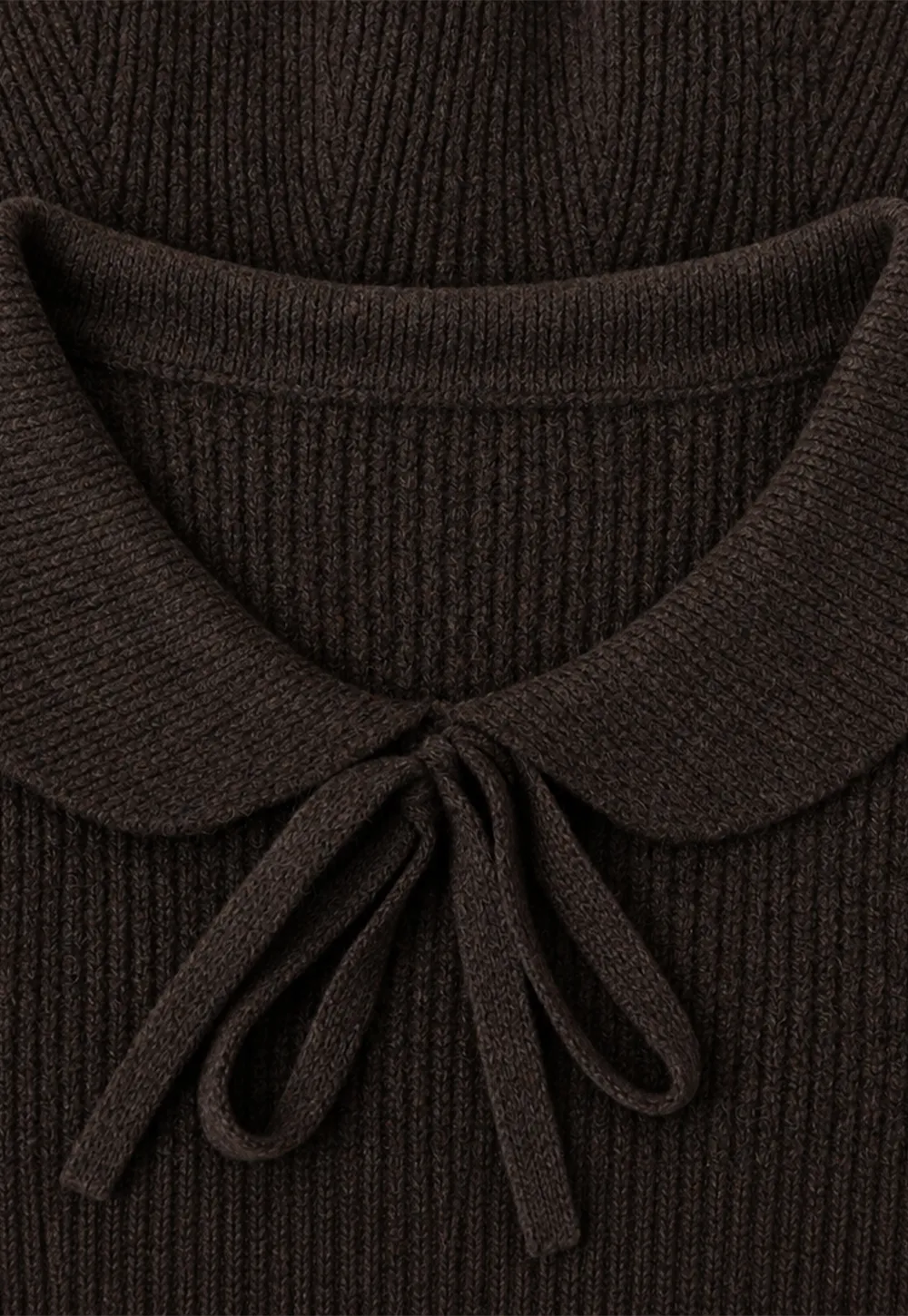 Ribbed Knit Flared Hem Sweater