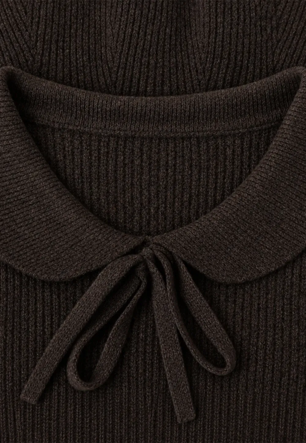 Ribbed Knit Flared Hem Sweater