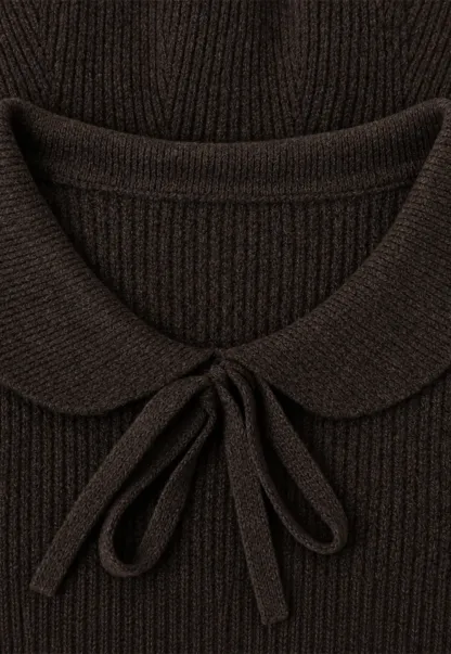 Ribbed Knit Flared Hem Sweater
