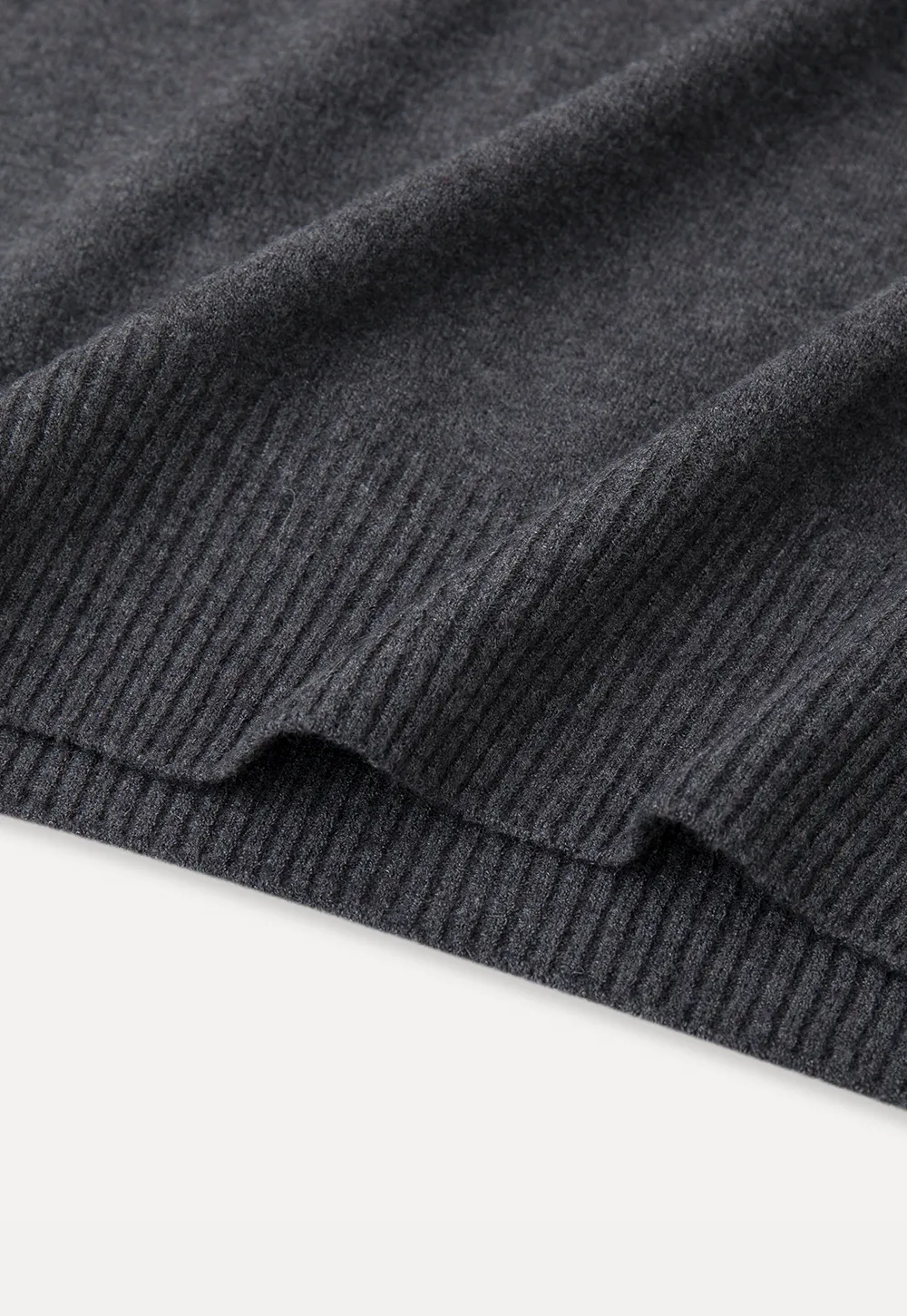 Fine Gauge Ribbed Knit Crewneck Sweater