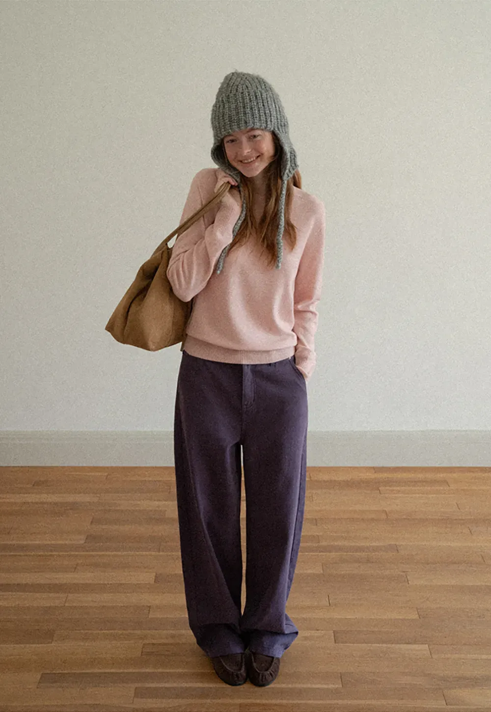 Fine Gauge Ribbed Knit Crewneck Sweater